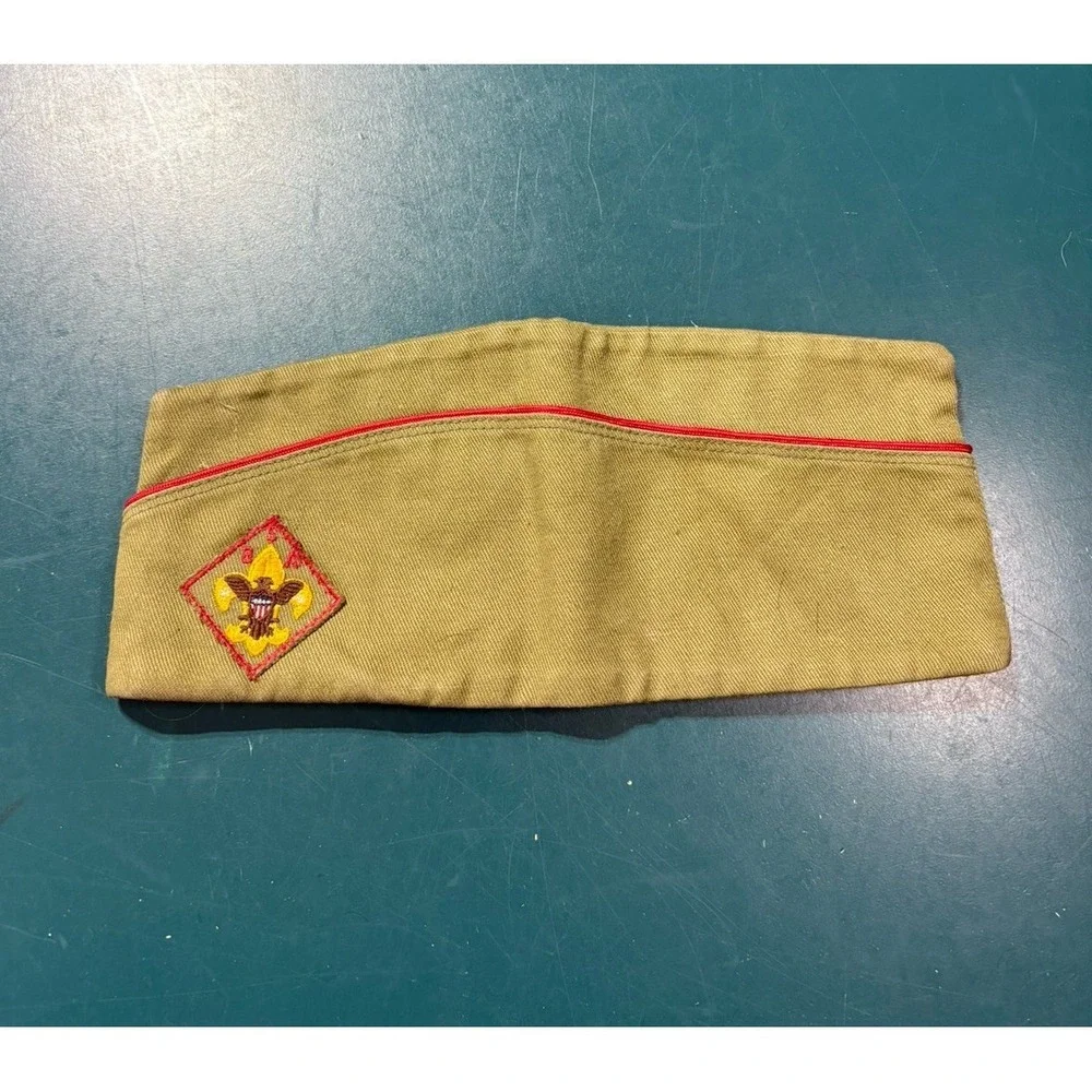 Vintage Boy Scouts Cub Scouts Garrison Cap Patches Handkerchief Memorabilia Lot